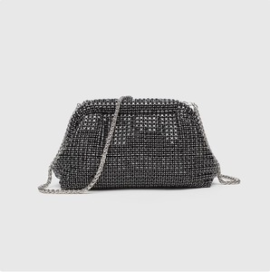 Rhinestone Evening <b>Clutch</b> Bag Sparkling Crystal Mesh Shell Shape Handbag with Metal Chain Strap Suitable for <b>Wedding</b> Party Prom - Product Image 2