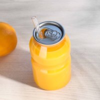 Bouteilles en plastique de forme spéciale de qualité alimentaire 350 ml 500 ml avec couvercles pour yaourt, lait, café, jus, boissons gazeuses