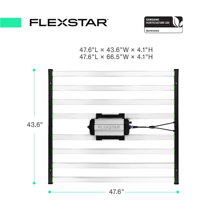 Flexstar - Luz de cultivo comercial regulável com controle inteligente, corrente de margaridas 720W, luz de cultivo para plantas