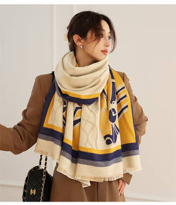 Custom Sjaal Met Uw Logo Vrouwen Winter Sjaal Sjaals Paard Patroon Gedrukt Pashmina Vrouwelijke Kasjmier Sjaals Voor De Winter - Product Image 6