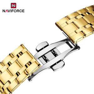 NAVIFORCE 9230 <span class=keywords><strong>GGG</strong></span> Gold Big Dial Sport Reloj de banda de acero inoxidable resistente al agua para hombres Cuarzo Manos luminosas Fábrica Logotipo personalizado - Product Image 3