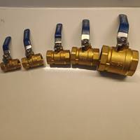 Vanne à boisseau sphérique en laiton 2 pièces, filetage interne femelle 1/2"-4", à levier manuel, pour le contrôle de l'eau et du gaz dans les conduites