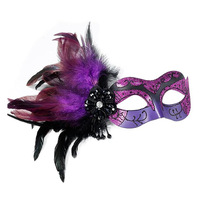 Costume drôle Cosplay masque de mascarade de carnaval vénitien masque de fête de plumes d'halloween noir pour décor de noël de fourniture de vacances de fête