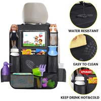 Organisateur de voiture en tissu Oxford 600D épaissi protecteur de dossier de siège de voiture sac de rangement suspendu avec support de tablette pour la conduite voyage