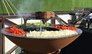 Gril élégant de BBQ de charbon de bois d'acier de Corten pour le divertissement extérieur - Product Image 4