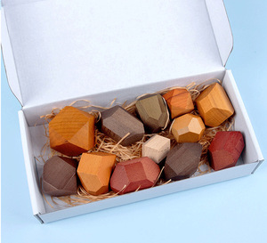 كتل بناء خشبية متوازنة مونتيسوري ، ألعاب تراص للأطفال ، مجموعة أحجار قوس قزح هدية للأطفال - Product Image 2