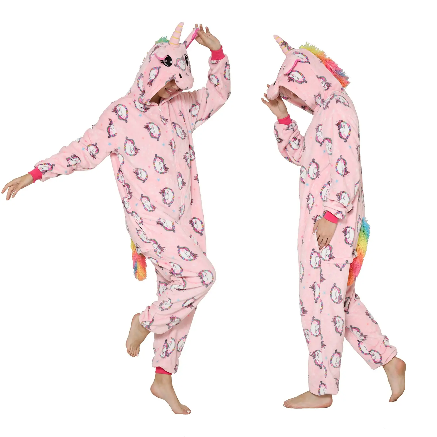 Amazon Flannel Unicorn Pajamas One-piece Pajamas Cartoon Animal Onesie Party Cosplay Pyjama Animal Costume Pajamas