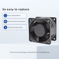 Ventilateur axial électrique DC 6038 avec roulement à billes, pales en plastique, 12V/24V, personnalisable OEM/ODM, haute vitesse, pour refroidissement de commutateurs réseau