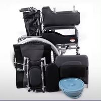 Fauteuil roulant de transport ultra léger en acier léger pliant fauteuil roulant handicapé pour voyagerRoues manuelles ultra légères