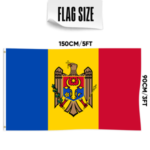 Wholesale 3x5ft Moldova Flags 68D/100D Polyester <strong>Customize</strong> All <strong>Nations</strong> Rapid Shipping Reliable Supplier Fast Delivery - Product Image 3