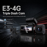 Cámara para Auto 3 Canales 4G con Transmisión en Vivo, 2K, ADAS, BSD, GPS, WiFi, Monitoreo Remoto, Visión Nocturna, Pantalla Táctil, DVR, Gestión de Flota