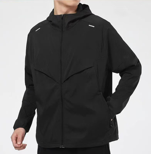 <span class=keywords><strong>Veste</strong></span> coupe-vent d'été pour <span class=keywords><strong>homme</strong></span> et femme, fine, décontractée, avec fermeture éclair, logo réfléchissant, capuche, protection anti-ultraviolet, protection solaire - Product Image 3