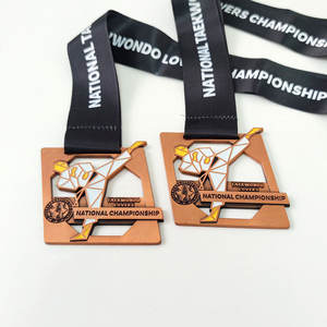 Fabricant de médailles Conception en gros Alliage de zinc Métal 3D Médaille d'or Médailles sportives Médaille de taekwondo personnalisée - Product Image 5