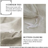 Ensemble de housse de couette 3 pièces en lin de luxe 100% Design brodé naturel lisse confortable pour chambre à coucher décor moderne