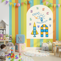 Tableau Blanc Interactif Magnétique Effaçable Écologique Style Art Déco pour Dessin et Apprentissage des Enfants, Anniversaire, Maison et École