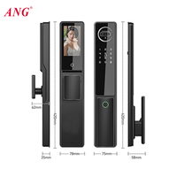 ANG Serrure de porte numérique connectée entièrement automatique avec interphone vidéo et contrôle à distance Tuya Wifi pour la sécurité domestique