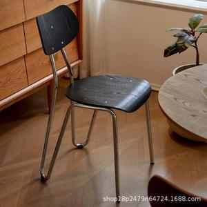 N Chair Wooden <b>Backrest</b> Chair Modern Minimalist Design Dining Chair Adult Use - Product Image 4