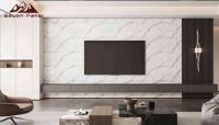 Les panneaux muraux en PVC marbré à haute brillance et résistants à l'usure les plus vendus de Wayon sont utilisés pour la décoration murale intérieure.