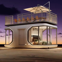 Capsule spatiale intelligente haut de gamme, maison portable préfabriquée pour le glamping, les hôtels et les centres de vacances