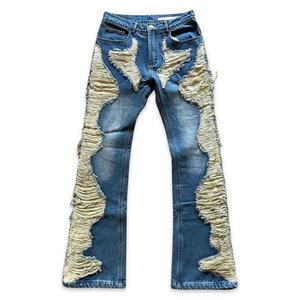 S&L 1pcs Custom HARD <b>WORK</b> Perimeter <b>Jeans</b>/ Men's Distressed Street-wear Pants/Trousers - Product Image 1
