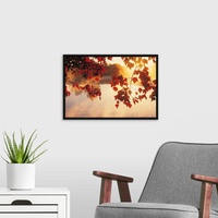 Automne feuilles d'or forêt paysage moderne élégant hôtel œuvre paysage peinture toile impression mur Art pour salon