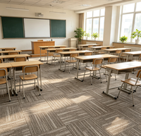 Dalles de moquette modulaires personnalisables 50x50 avec support non-tissé, en nylon haute densité, insonorisantes et antistatiques pour le lieu de travail