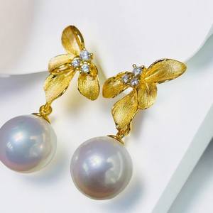 22574 Accessoires de perles DIY, support vide pour boucles d'oreilles en argent S925, crochet d'oreille simple et tendance pour femmes, perles de 9 à 15 mm, boucles d'oreilles en perles - Product Image 1