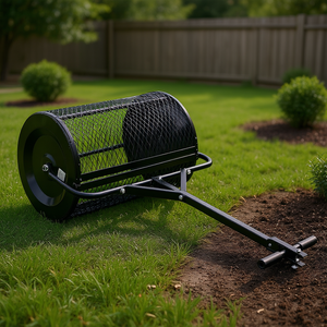 Esparcidor de Turba de 36 Pulgadas, Rodillo de Malla Metálica 2 en 1 para Compost y Abono, para Cuidado del Césped y Jardín, Sembrador de Fertilizantes - Product Image 2