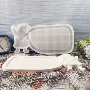 Moldes de fundición de resina hechos a mano para adornos decorativos de estilo DIY Ins X0261, molde de bandeja de silicona de Papá Noel, herramientas para pasteles - Product Image 3