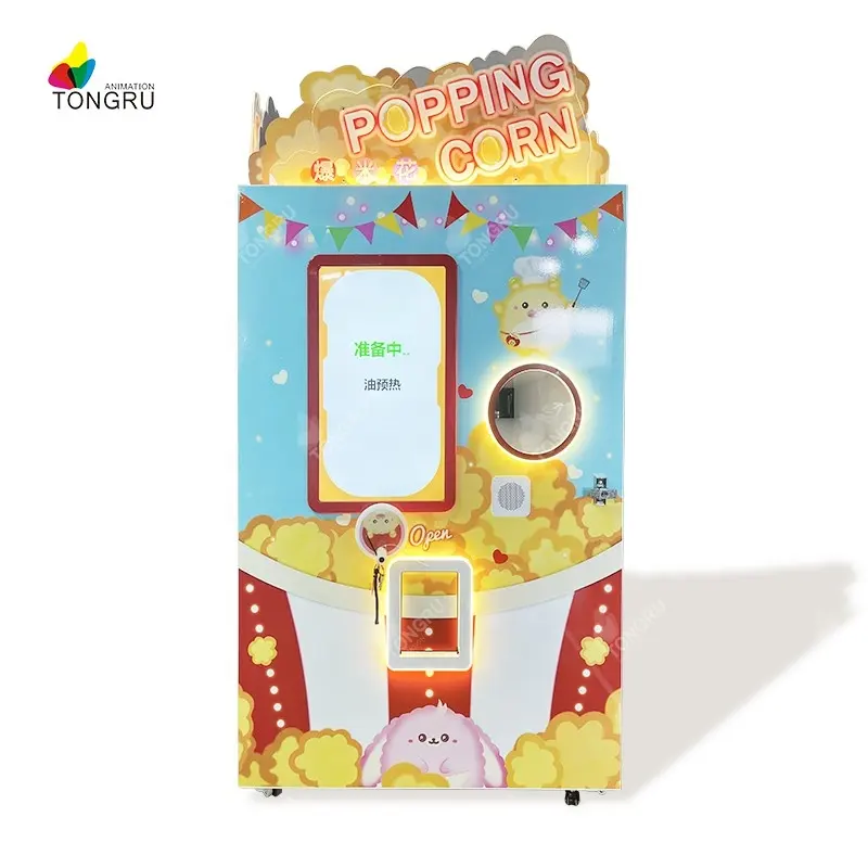 Máquina Expendedora de palomitas de maíz de cine, mini máquina expendedora automática de palomitas de maíz comercial de gran capacidad que funciona con monedas