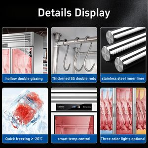 Congélateur vertical pour fruits de mer à température unique, 2 portes, application supermarché avec contrôle numérique de la température, refroidissement par air - Product Image 4