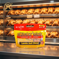 Sachet d'emballage alimentaire personnalisé en plastique avec fermeture éclair pour poulet rôti, viande de charcuterie et grillades chaudes