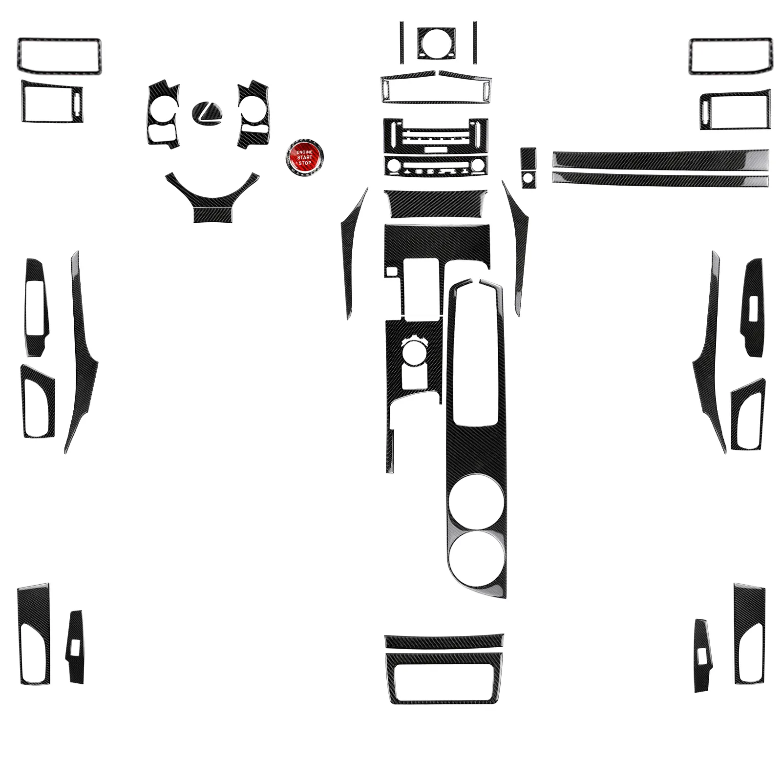 For Lexus IS250 2013-2020 Carbon Fiber Center Control Panel Air Vent Gear Shift Trim Cover Interior Accessories
