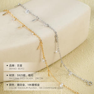 Лидер продаж, ювелирные изделия из 925 стерлингового серебра, циркон, подвеска в виде капли, браслет на цепочке для женщин - Product Image 3