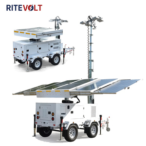 Torre de Iluminación Solar Móvil con Remolque, 6 LED de 100W, Mástil de 7-9M, Sistema de Monitoreo para Jardín/Carretera/Construcción - Product Image 6