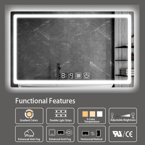 New Tricolor ánh sáng ban nhạc chống cháy nổ demister cách nhiệt tiết kiệm năng lượng thông minh Led Gương phòng tắm - Product Image 2