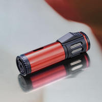 Vente en gros briquet à gaz Portable rechargeable au Butane Logo personnalisé briquet à Jet à usage Multiple avec dessus plat et Concave