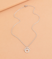 Collier En Acier Inoxydable Chien Patte Collier Personnalisation Chien Patte Charme Pet Memorial Collier PVD Plaqué Or Bijoux
