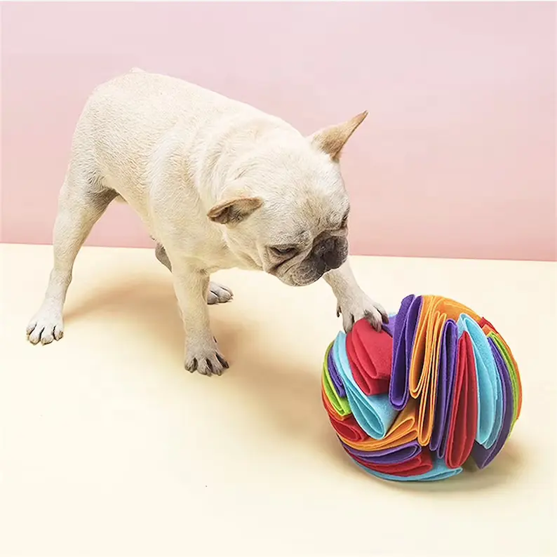 Bola Snuffle Pereda Stres Mainan Snuffle untuk Anjing untuk Mengalahkan Rasa Bosan Mainan Anjing dan Pengumpan Anjing Lambat
