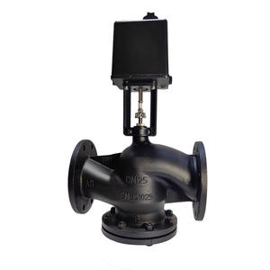 Válvula de <span class=keywords><strong>control</strong></span> proporcional eléctrica inteligente de hierro fundido de 1 'con actuador AC24V 4-20MA Válvula reguladora motorizada con brida - Product Image 5