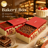 Boîte d'emballage en papier recyclable personnalisée pour gâteaux en tranches, crêpes, gaufres, tiramisu, rouleaux de cannelle, croissants, biscuits, boîte à tiroir pour emballage