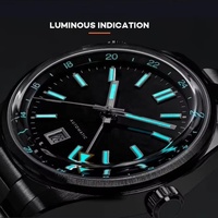 Boîtier et bracelet en acier inoxydable 316L de qualité médicale, logo OEM personnalisé, 38 mm, unisexe, mouvement automatique Miyota 9015, réserve de marche, étanche