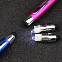Stylo bille LED tactile avec boîte lumineuse laser, logo personnalisable, en métal, design portable pour promotions publicitaires