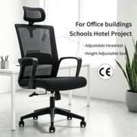 Chaise de bureau ergonomique à dossier haut avec soutien lombaire intégré, appui-tête étendu, dossier en maille 3D pour cadres supérieurs
