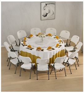 Mesa plegable fácil de llevar, mesa de Banco regular, mesa redonda de 5 pliegues por la mitad - Product Image 3