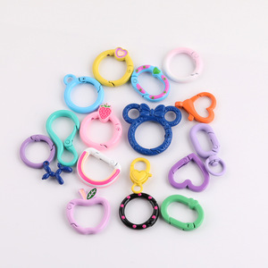 <b>Candy</b> Colored Open Spring Ring Heart Key Ring DIY Jewelry Charm Unisex Gift Accessory - Product Image 5