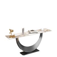 Table console miroir en béton personnalisé, finition métallique brillante brossée, pour porche, décorations murales, table de couloir