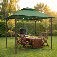 Vente chaude usine : Tonnelle de jardin moderne 8x5 à double niveau pour barbecue, en acier, avec étagères, petite couverture de terrasse