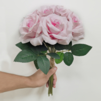 Bouquets de Roses en Soie Artificielles de Haute Qualité, 10 Têtes, Roses, pour Décoration de Mariage, Saint-Valentin, Remise de Diplôme, Pâques