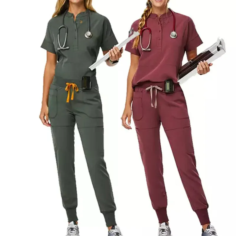 oem factory custom spandex unisex collar white hospital medical neutral scrubs burnt orange uniforms sets nurse for woman